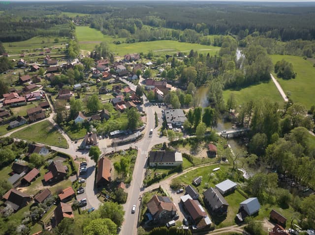 Widok na Krutyń i rzekę Krutynia 