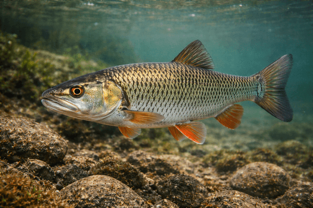 kleń w toni rzeki Krutynia