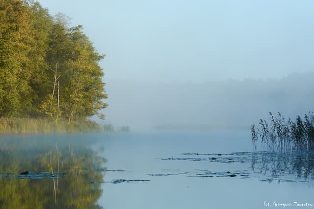 Jezioro Krutyńskie, po prawej "trzcinowa wyspa"