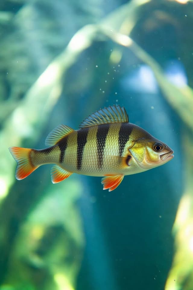 Okoń często występujący na szlaku Krutynia